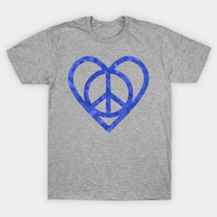 PEACE Sign Symbol Blue T-Shirt